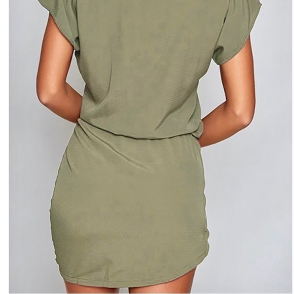 YOINS Self-tie Round Neck Short sleeves Dress M - Picture 7 of 11